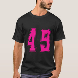 Roze Nummer 49 Team Junior Sport Genummerd Uniform T-shirt