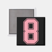 Roze Nummer 8 Jersey Speler Uniform #8 Magneet (Voorkant / Achterkant)