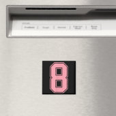 Roze Nummer 8 Jersey Speler Uniform #8 Magneet (Insitu (Vaatwasser))