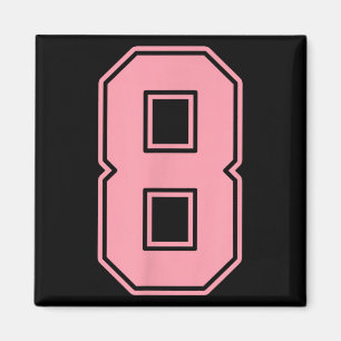 Roze Nummer 8 Jersey Speler Uniform #8 Magneet