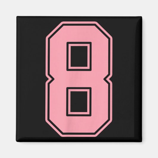 Roze Nummer 8 Jersey Speler Uniform #8 Magneet (Voorkant)