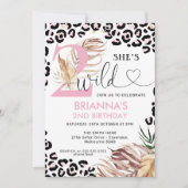 Roze nummer Foliage Safari 2 Wilde verjaardag Kaart (Voorkant)