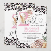 Roze nummer Foliage Safari 2 Wilde verjaardag Kaart (Voorkant / Achterkant)