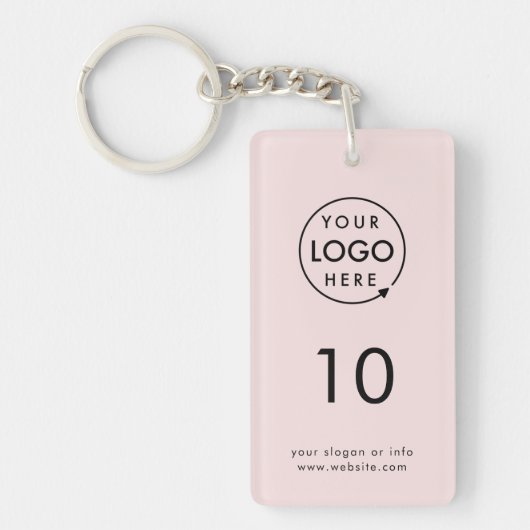 Roze nummer | Logo Bedrijfseigendom Sleutelhanger (Voorkant)