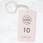 Roze nummer | Logo Bedrijfseigendom Sleutelhanger<br><div class="desc">Een eenvoudige douane gooit roze bedrijfs sjabloon in een moderne minimalistische stijl die gemakkelijk met uw bedrijfs logo, kameraantal en tekst kan worden bijgewerkt. Het perfecte ontwerp voor een hotel, motel, gasthuis, bed en ontbijt, het plaatsen van de gastvrijheid of het etiketteren van de sleutels in uw kantoor gebouw. Als...</div>