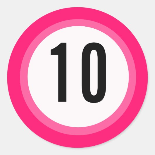 Roze Nummer Sticker (Voorkant)