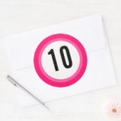 Roze Nummer Sticker (Envelop)