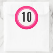 Roze Nummer Sticker (Tas)