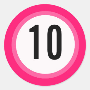 Roze Nummer Sticker