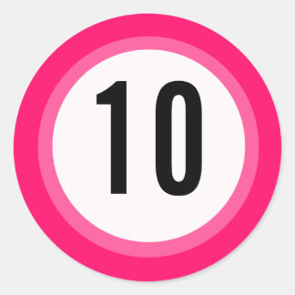Roze Nummer Sticker