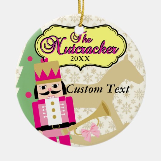 Roze Nutkraker Ballet Keramisch Ornament (Voorkant)