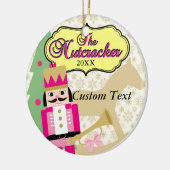 Roze Nutkraker Ballet Keramisch Ornament (Links)