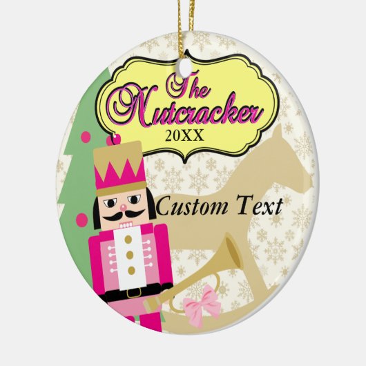 Roze Nutkraker Ballet Keramisch Ornament (Links)