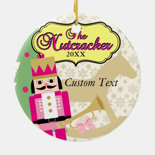 Roze Nutkraker Ballet Keramisch Ornament (Achterkant)