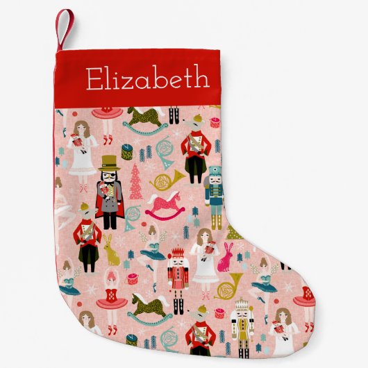 Roze Nutkraker Ballet, naam schattige meisjes Kleine Kerstsok (Voorkant)