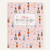 Roze Nutkraker Pattern Holiday Recipe Notitieboek (Voorkant)