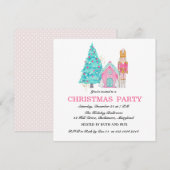 Roze Nutkraker Peppermint-kerstfeest Kaart (Voorkant / Achterkant)