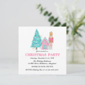 Roze Nutkraker Peppermint-kerstfeest Kaart (Staand voorkant)