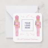 Roze Nutkraker Small Business Logo kerst Notitiekaartje (Voorkant)