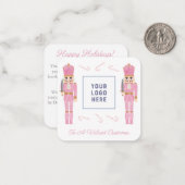 Roze Nutkraker Small Business Logo kerst Notitiekaartje (Voorkant / Achterkant in situ)