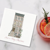 Roze NYC kerstfeest decor Servet