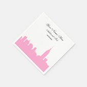 Roze NYC Skyline Silhouette, ESB Servet (Hoek)