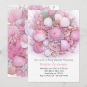 Roze Oceaan Blissful Boho Meisje Baby shower Kaart (Voorkant / Achterkant)