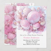 Roze Oceaan Blissful door het strand Baby shower Kaart (Voorkant / Achterkant)