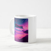 Roze Oceaan en Palm Trees Digitale Kunst Koffiemok (Voorkant links)