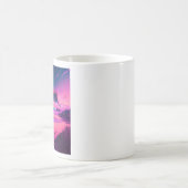 Roze Oceaan en Palm Trees Digitale Kunst Koffiemok (Center)