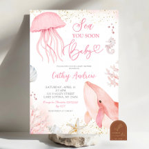 Roze Oceaan Zie Je Gauw Meisje Baby Borrel