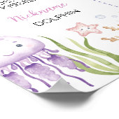 Roze Oceaandieren onder de Zee Party Milestone Poster (Hoek)