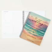 Roze Oceaanstrand Mooie Handtekening Zomer Groene Planner (Display)