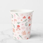 Roze Ocean Animal Pattern Baby shower Papieren Bekers (Achterkant)
