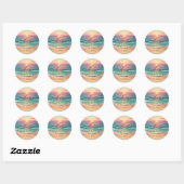 Roze Ocean Beach Signature Boho Welkom bruiloft Ronde Sticker (Vel)