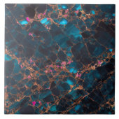 Roze Ocean Blue Gold Marble Trendy Collectie Tegeltje (Voorkant)