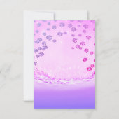 Roze Ocean Bridal Sweet 16th Floral Confetti Waves Kaart (Achterkant)