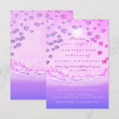 Roze Ocean Bridal Sweet 16th Floral Confetti Waves Kaart (Voorkant / Achterkant)