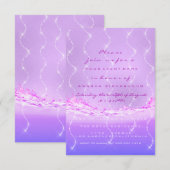 Roze Ocean Bridal Sweet 16th Spark Confetti Waves Kaart (Voorkant / Achterkant)