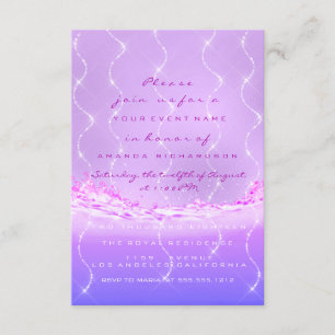 Roze Ocean Bridal Sweet 16th Spark Confetti Waves Kaart