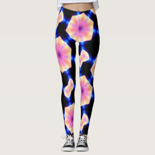 roze ochtendgloren zwarte sterren leggings