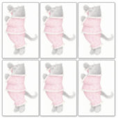 ROZE OCHTENDJAS KAT 35X35CM Vinyl Sticker (Voorkant)
