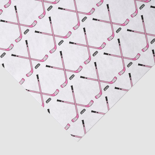 Roze ockey Sticks en Puck Baby Girl Tissuepapier (Detail)