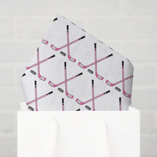 Roze ockey Sticks en Puck Baby Girl Tissuepapier (Cadeauzakje)