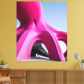 Roze octo-architectuur canvas afdruk (Insitu (Woonkamer))