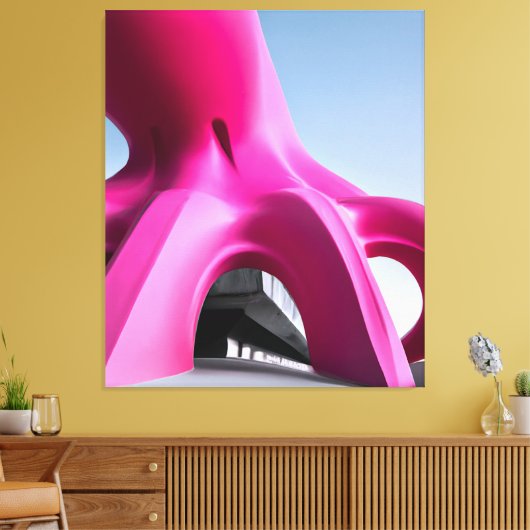 Roze octo-architectuur canvas afdruk (Insitu (Woonkamer))