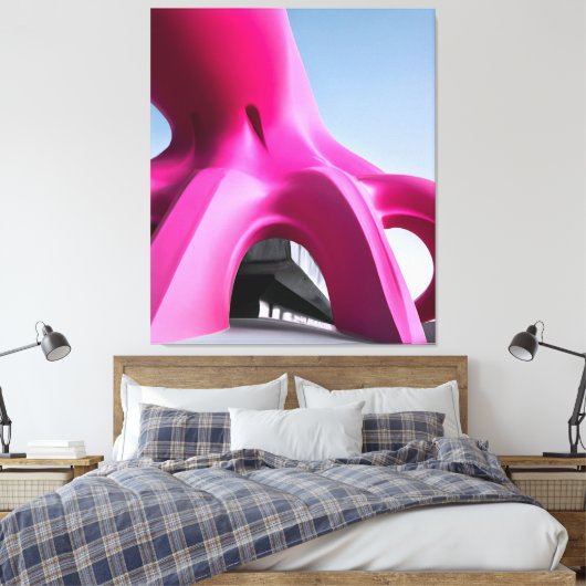 Roze octo-architectuur canvas afdruk (Insitu (Slaapkamer))