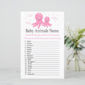 Roze Octopus Baby Animals Name Game (Staand voorkant)