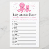 Roze Octopus Baby Animals Name Game (Voorkant)