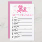 Roze Octopus Baby word scramble game (Voorkant / Achterkant)